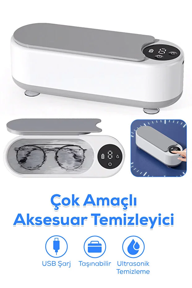 Ultrasonik Temizleyici - Mücevher, Gözlük ve Küçük Eşyalar için Güçlü Temizlik